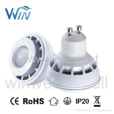 Dimmable COB GU10 7W led spotlight Ra>97 4