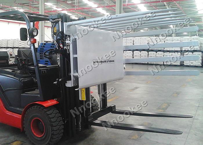 合力叉車杭州叉車升級改造旋轉式推出器免托盤搬運
