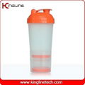 600ml plastic protein shaker bottle with