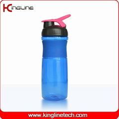 750ml plastic protein shaker bottle with stainless blender ball  (KL-7063)