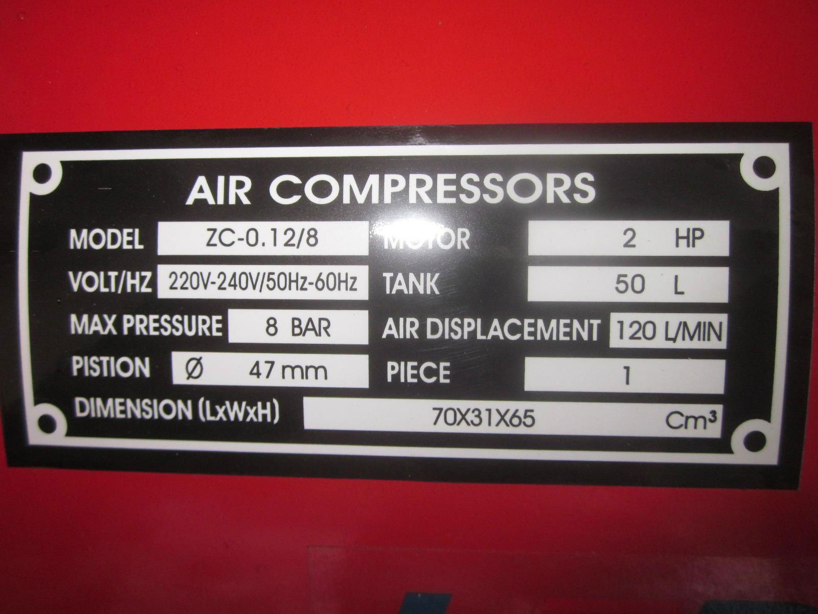 Air compressors ZC0.12/8 ZV0.12/8 MILANO (China Manufacturer