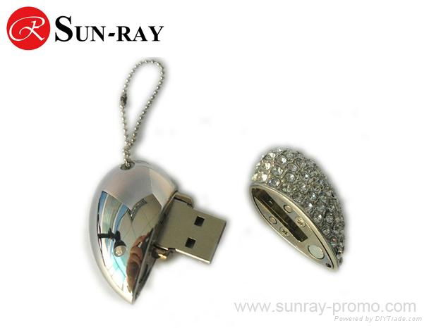 heart shape jewel usb flash memory disk 2