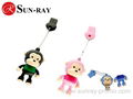 cute monkey shape pvc usb memory drive