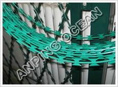 PVC coated concertina razor wire