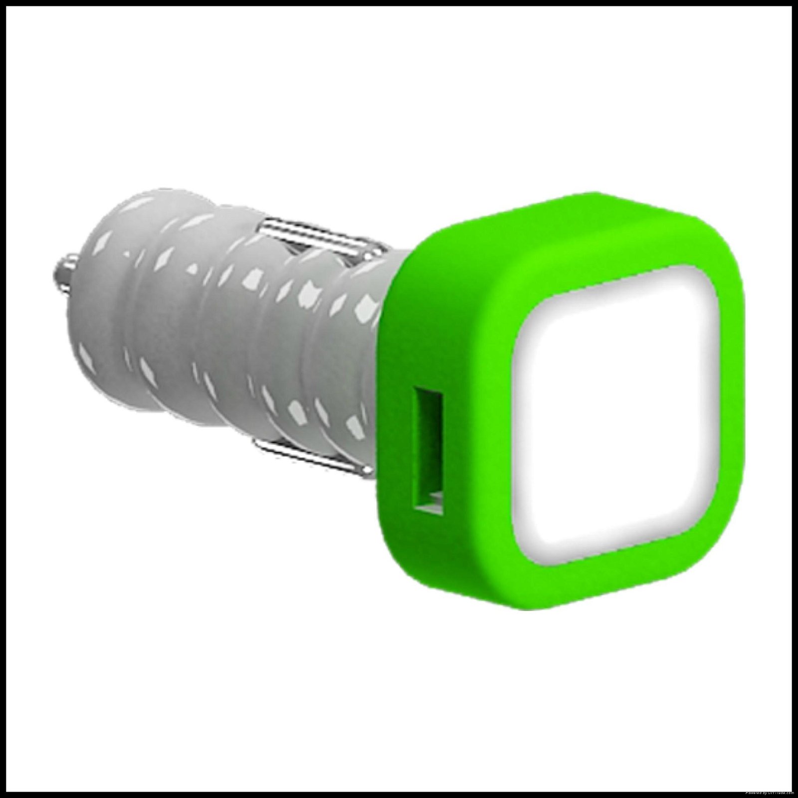 Light up dual USB car charger with removable silicone ring 2