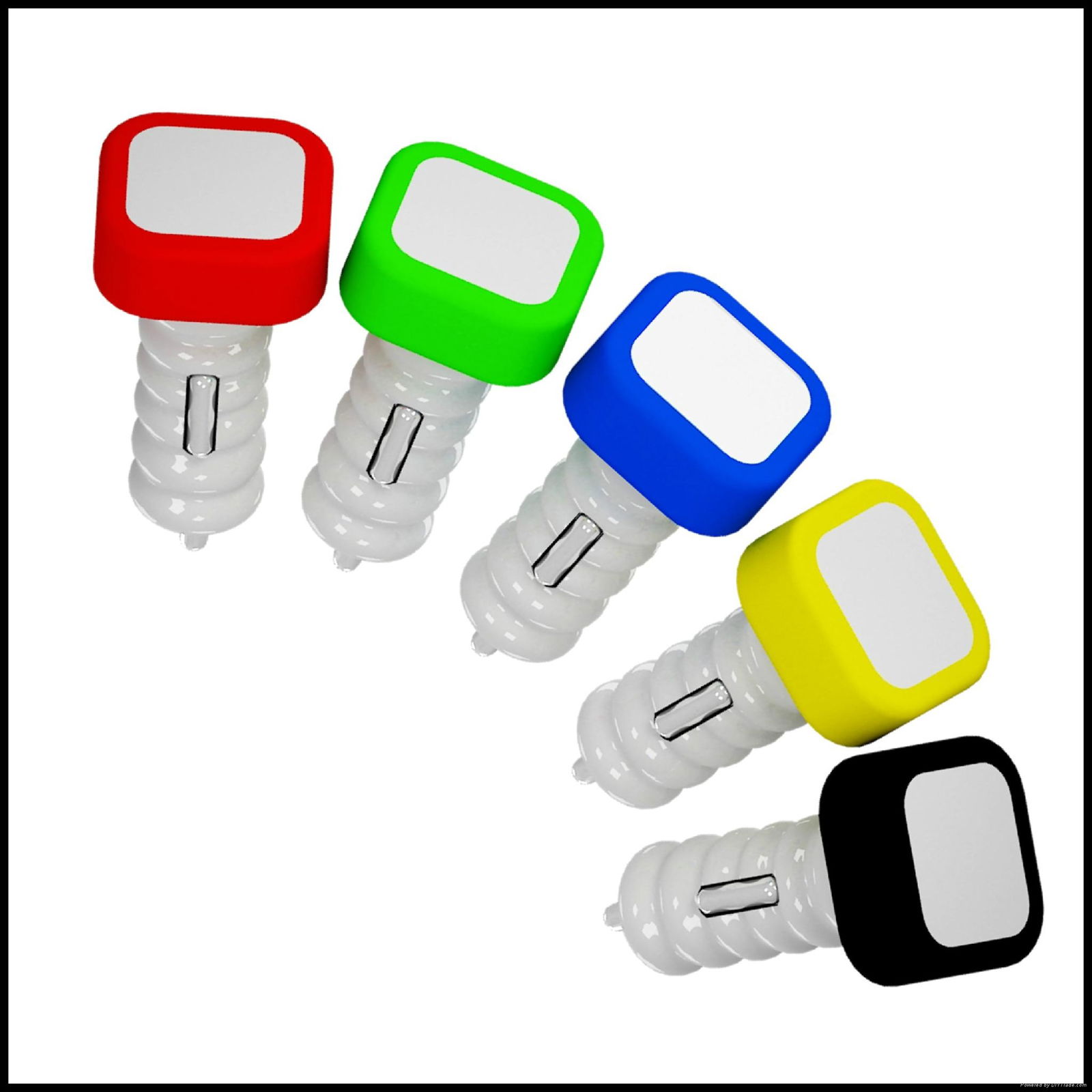 Light up dual USB car charger with removable silicone ring 3