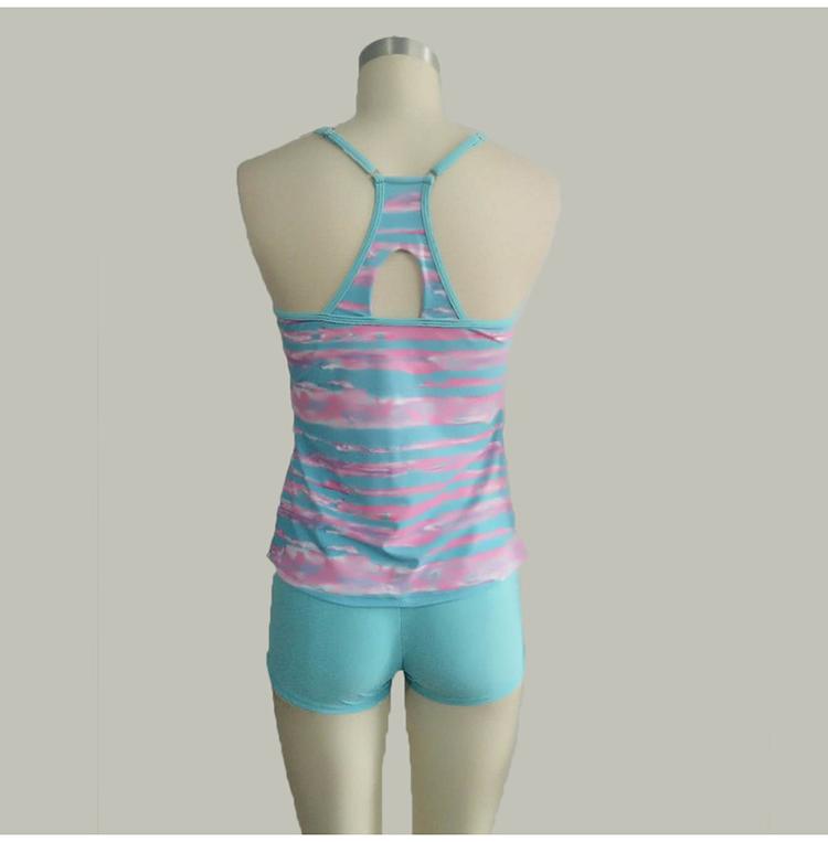 Girls Gradient Colorful 2 Piece Swimsuit Tankini Beach Wear Womens Swim Wear 5