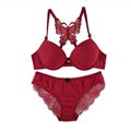 Lady Beauty Back Front Closure Bra Panty Set Push Up Bra & Brief Sets Underwire  1