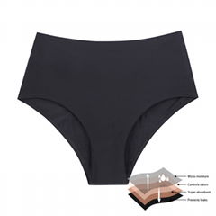 4 Layers Absorbent Leak Proof Seamless High Waist Menstrual Panties Nylon 