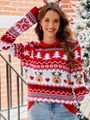 Funny Holiday Pullover Jumper Winter Women Knitted Ugly Christmas Sweater
