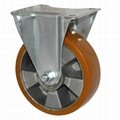 Industrial swivel heavy duty aliminum rim PU wheel braked casters 2