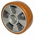Industrial swivel heavy duty aliminum rim PU wheel braked casters 5