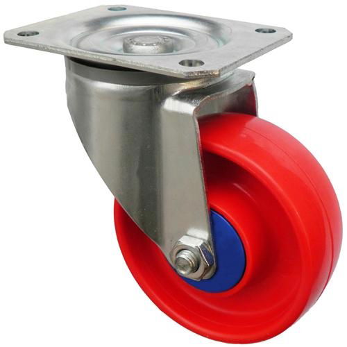  	4 inches red PP swivel bracket industrial casters