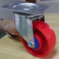  	4 inches red PP swivel bracket industrial casters 2