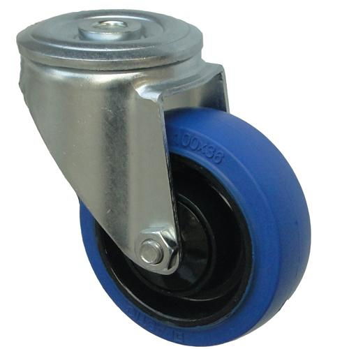 swivel elastic solid rubber casters