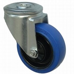 swivel elastic solid rubber casters