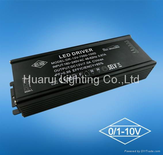 100w 0 to 10v PWM one channel dimmable constant voltage led driver