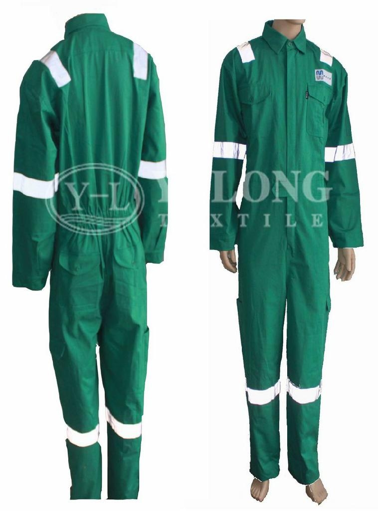 green color flame retardant coverall YL215 fabulous safety (China Manufacturer) Uniforms