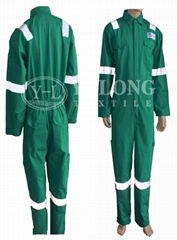 green color flame retardant coverall