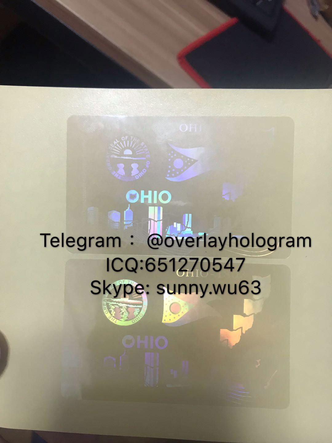 Ohio state ID overlay OH hologram