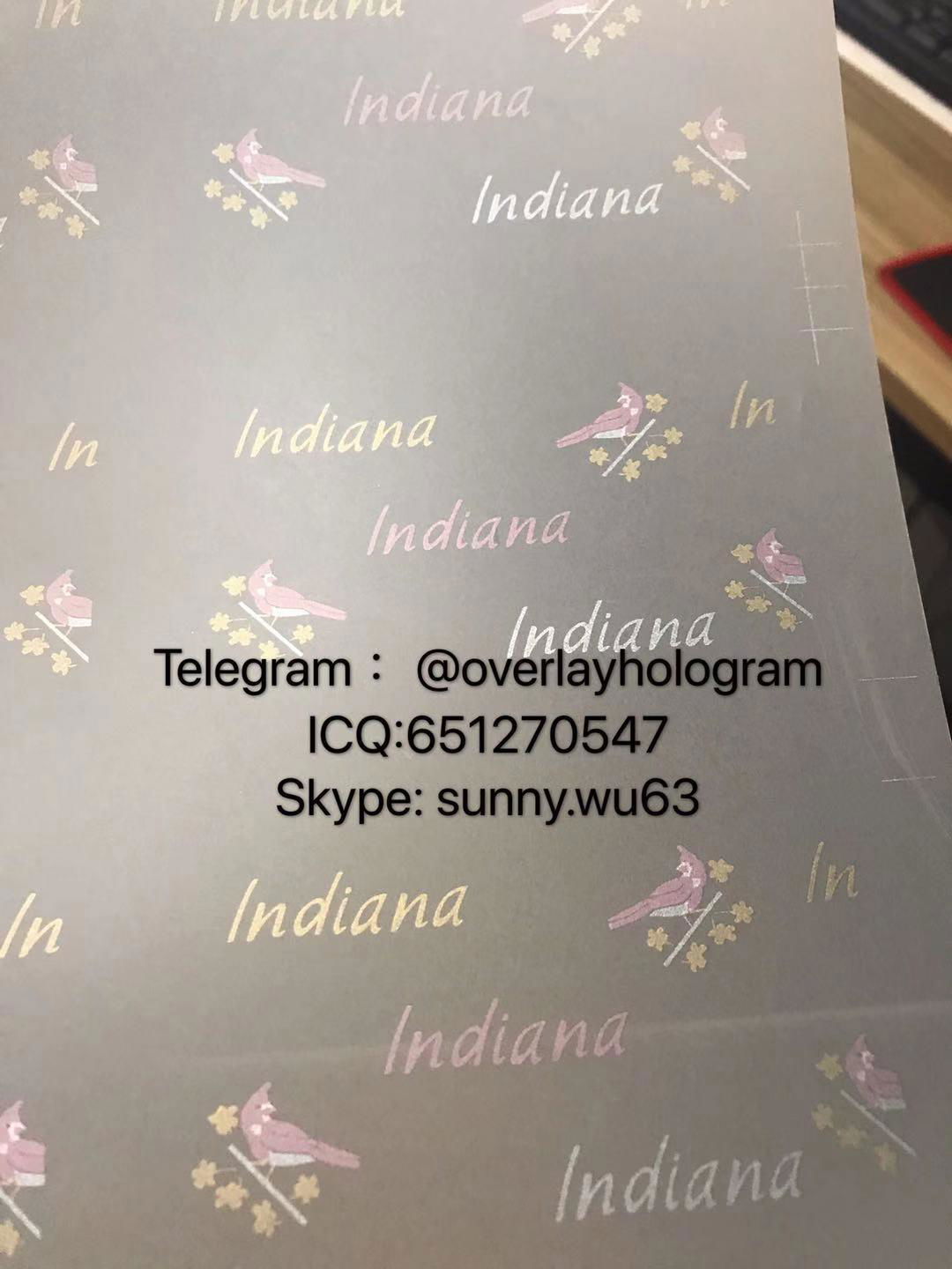 Indiana ID laminate sheet overlay IN overlay hologram 4