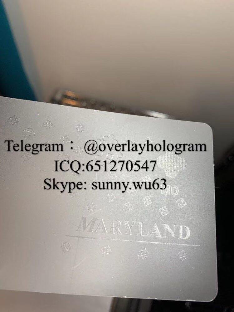 Maryland ID laminate overlay MD hologram