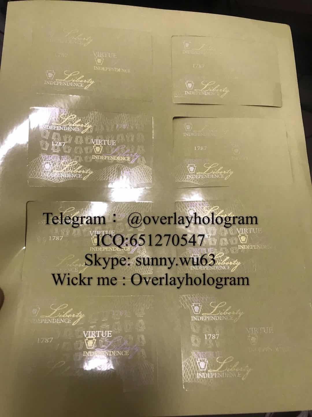 New PA DL hologram sticker Pennsylvania ID overlay 2