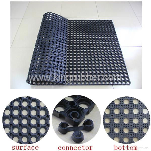  heavy duty rubber mat with many drainage hole 2