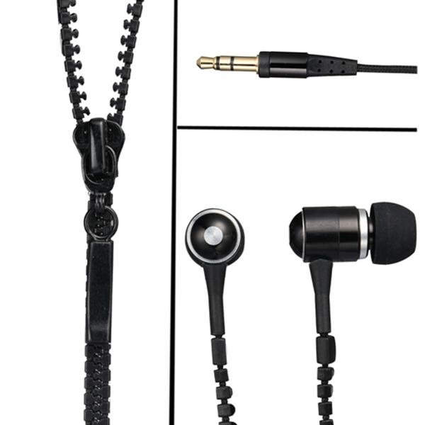 mp3 metal zipper earphones for sports wholesale