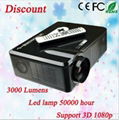 3000 lumens 1280*800 resolution led full hd 1080p mini video projector 2