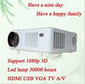 3000 lumens 1280*800 resolution led full hd 1080p mini video projector 4