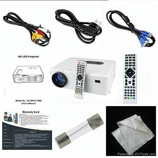 Mini Led Projector With hdmi usb vga tv Media Tuner For Home Theater/ktv/Restaur 4