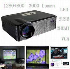 Mini Led Projector With hdmi usb vga tv Media Tuner For Home Theater/ktv/Restaur