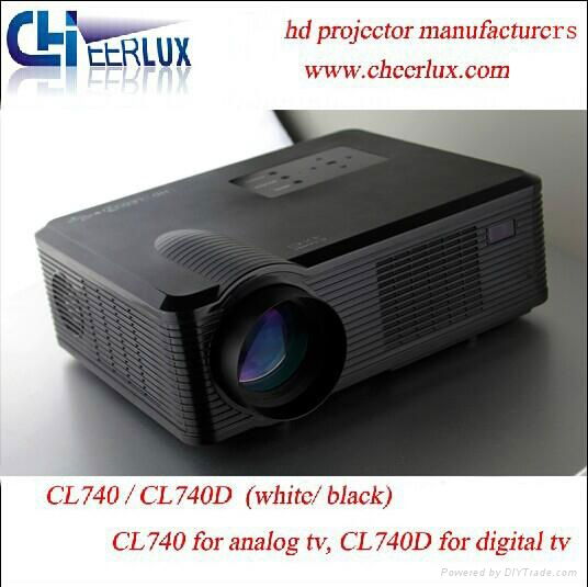 2400 Lumen Led Projector For Entertainment With hdmi usb vga tv Medi Tuner Used 