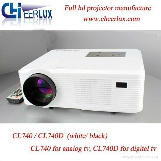 2400 Lumen Led Projector For Entertainment With hdmi usb vga tv Medi Tuner Used  2