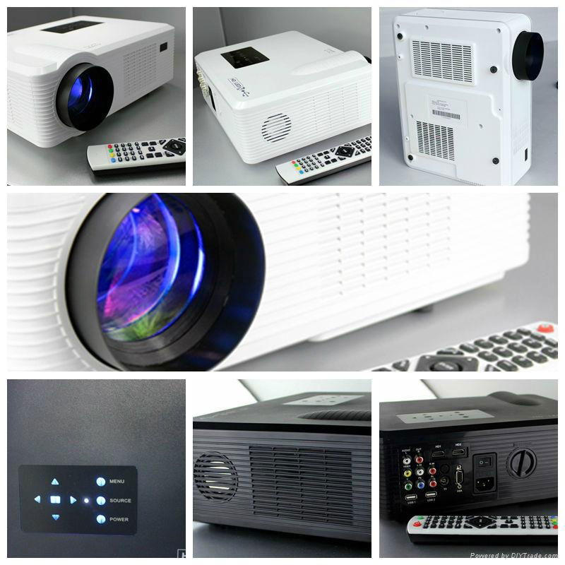 2400 Lumen Led Projector For Entertainment With hdmi usb vga tv Medi Tuner Used  3