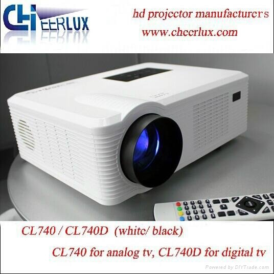 Portable USB Projector With 16:9 100-260Inch Big Screen Image Support 1080p 3D
