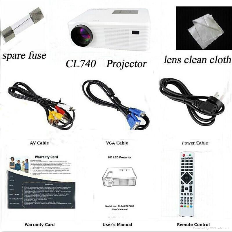 dvb-t CL740D Projector With hdmi usb vga tv Media Tuner Connect Digital TV 4