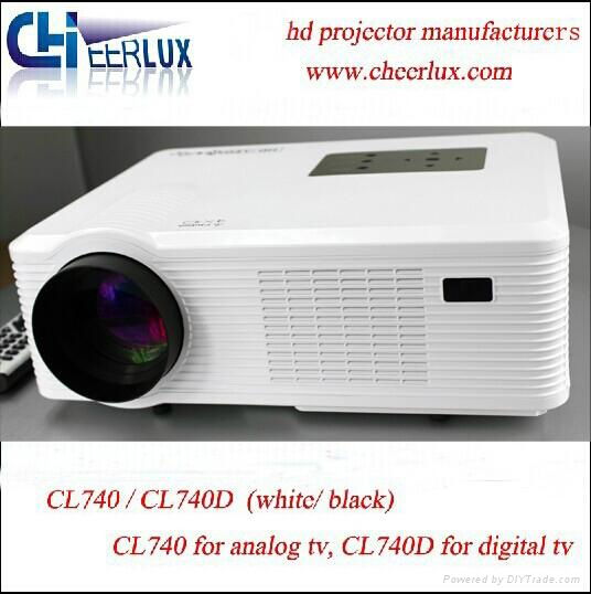 Lcd Projector Support 1080p 3D For Movie Player With hdmi usb vga tv Media Tuner