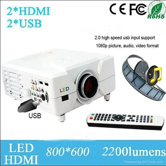Support 1080p 3D High Quality Led Video Beamer 2