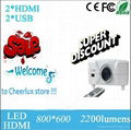 150 Inches Big Image 800*600 Resolution 2.5kg Portable Support 1080p 3D High Qua 2