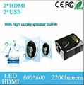 With More Multimedia Interface 800*600 Resolution Support 1080p 3d Led Projector 5