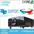 Lower Price Inter Speaker 2200 Lumens 50000 Hour Long Life Native 720p Led Proje 2