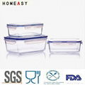 Rectangcle factory price borosilicate Pyrex food container glass with airt 3