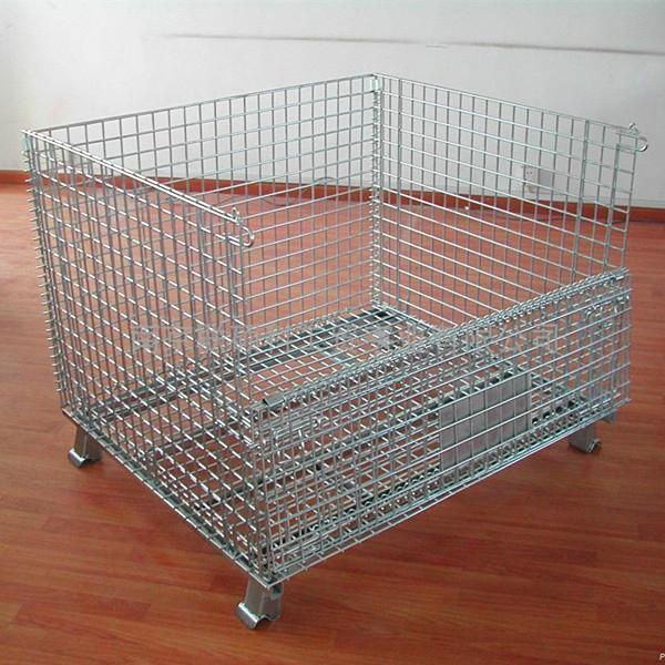 galvanized rolling folding wire cage with wheels