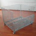 galvanized rolling folding wire cage with wheels