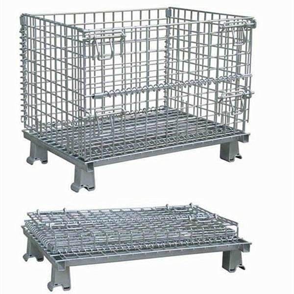 galvanized rolling folding wire cage with wheels 2