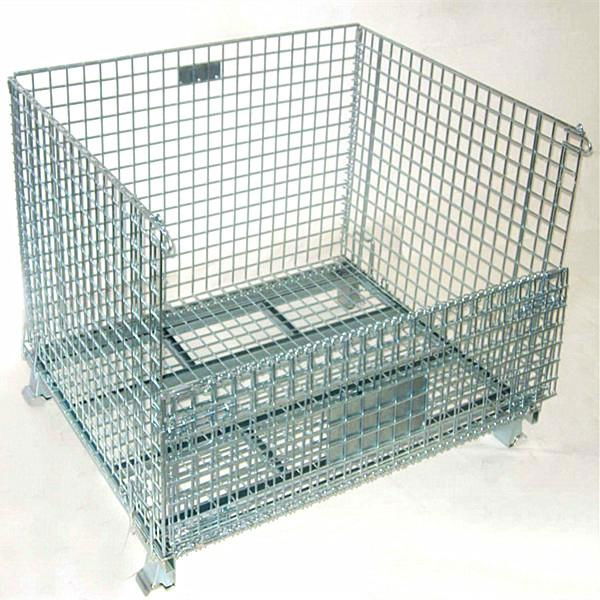 galvanized rolling folding wire cage with wheels 4