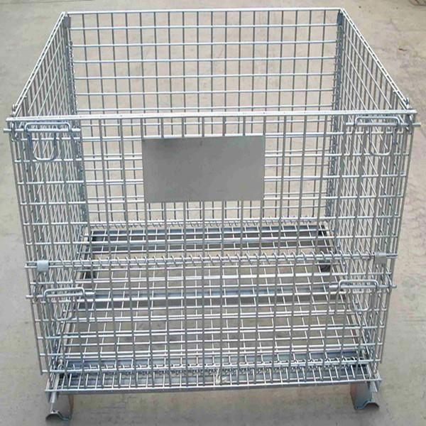 galvanized rolling folding wire cage with wheels 5