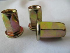 steel flat head half hexagon rivet nuts